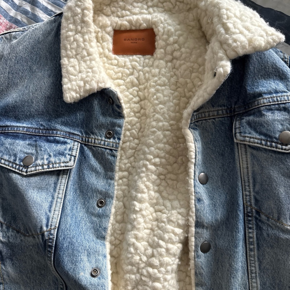 Sandro White Sherpa Jacket